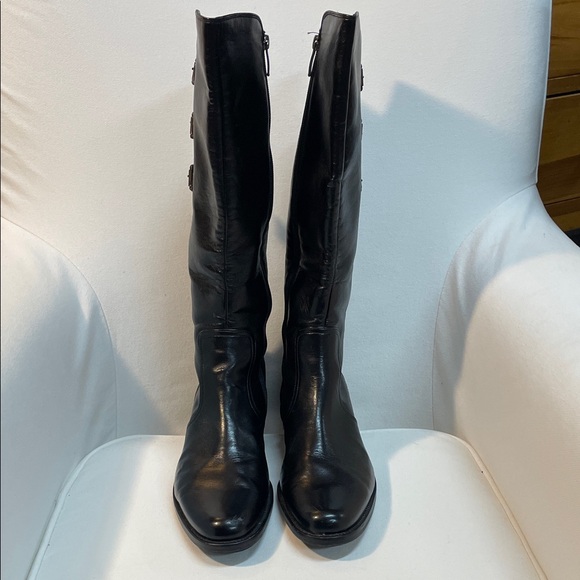 Paul Green Black Leather Knee-High Boots Sz 9 - Picture 3 of 9